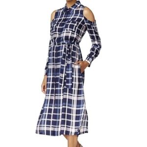 Maison Jules Cold Shoulder Shirt Dress Size XXS NWT